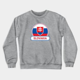 Slovakia Country Badge - Slovakia Flag Crewneck Sweatshirt